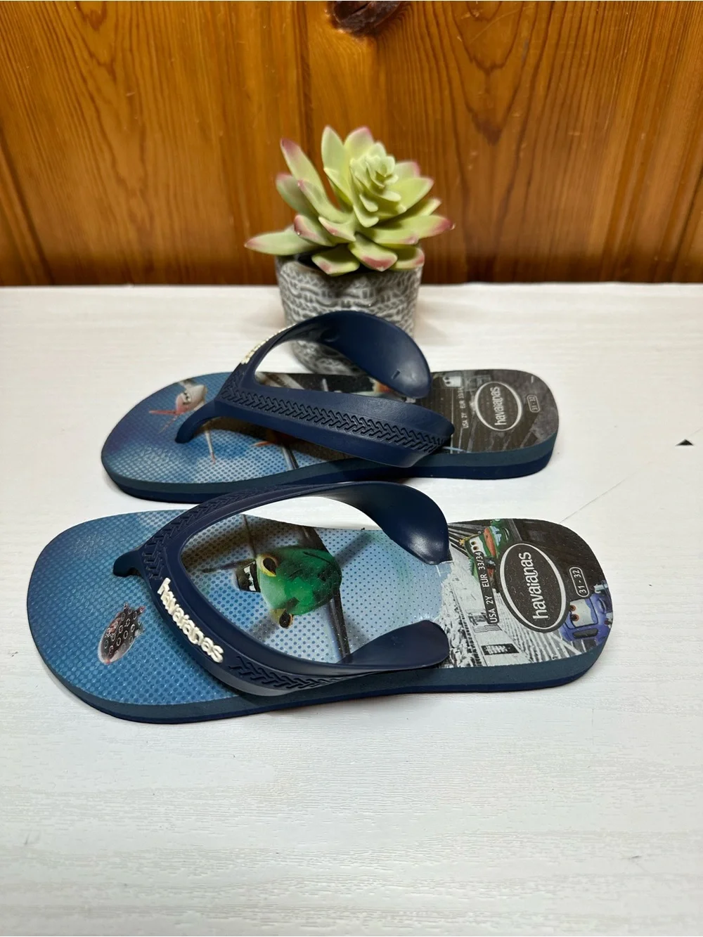 Havaianas Blue Graphic Flip Flops